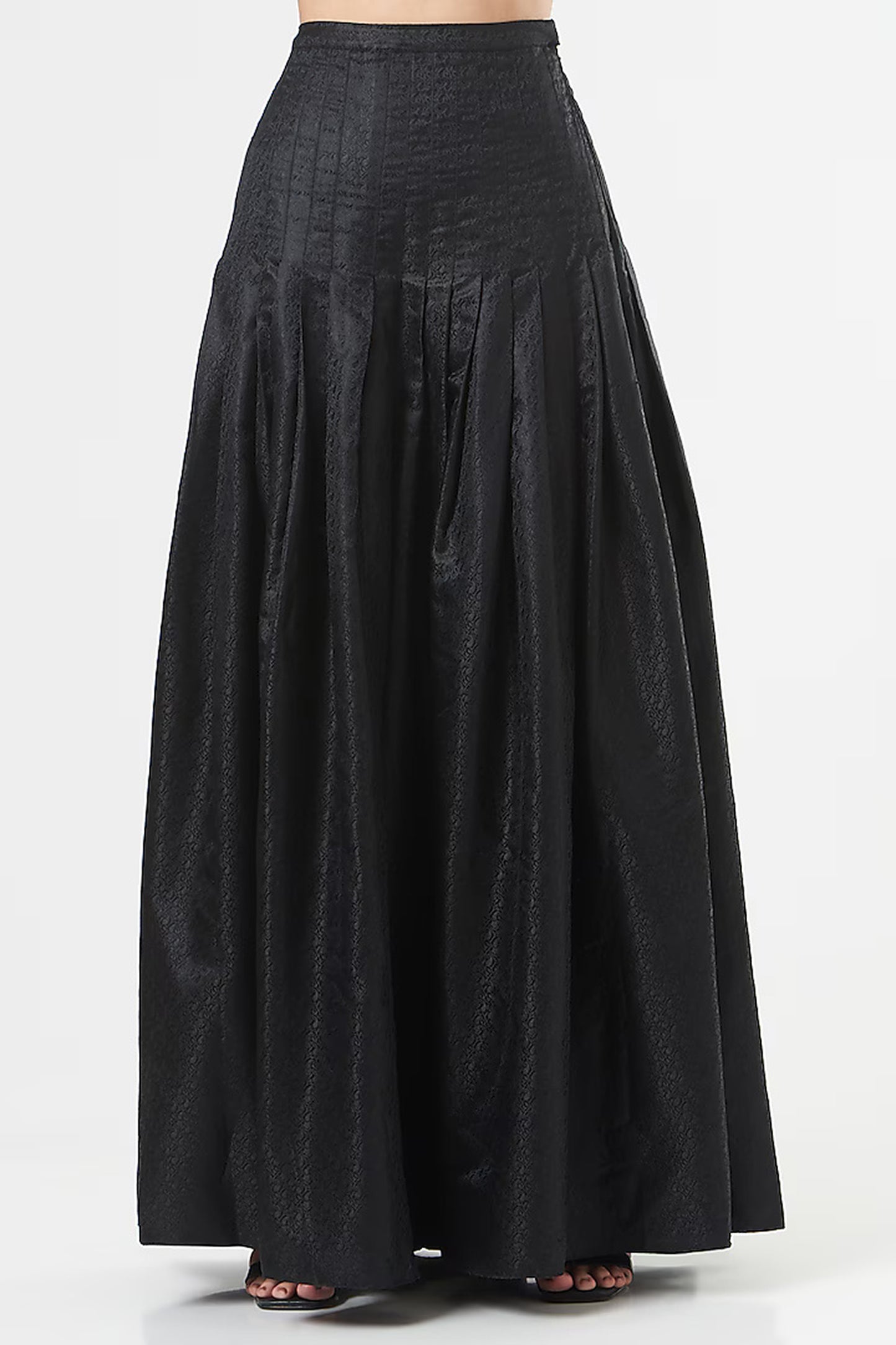 Black Italian Silk Limited Edition Designer Skirt Set