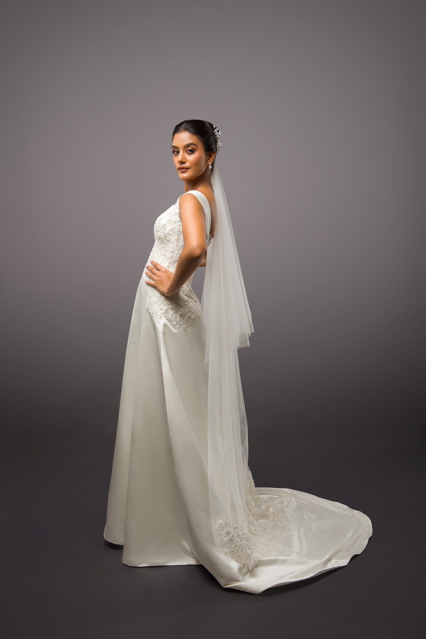 Pearl - Ivory Christian Wedding dress with Veil