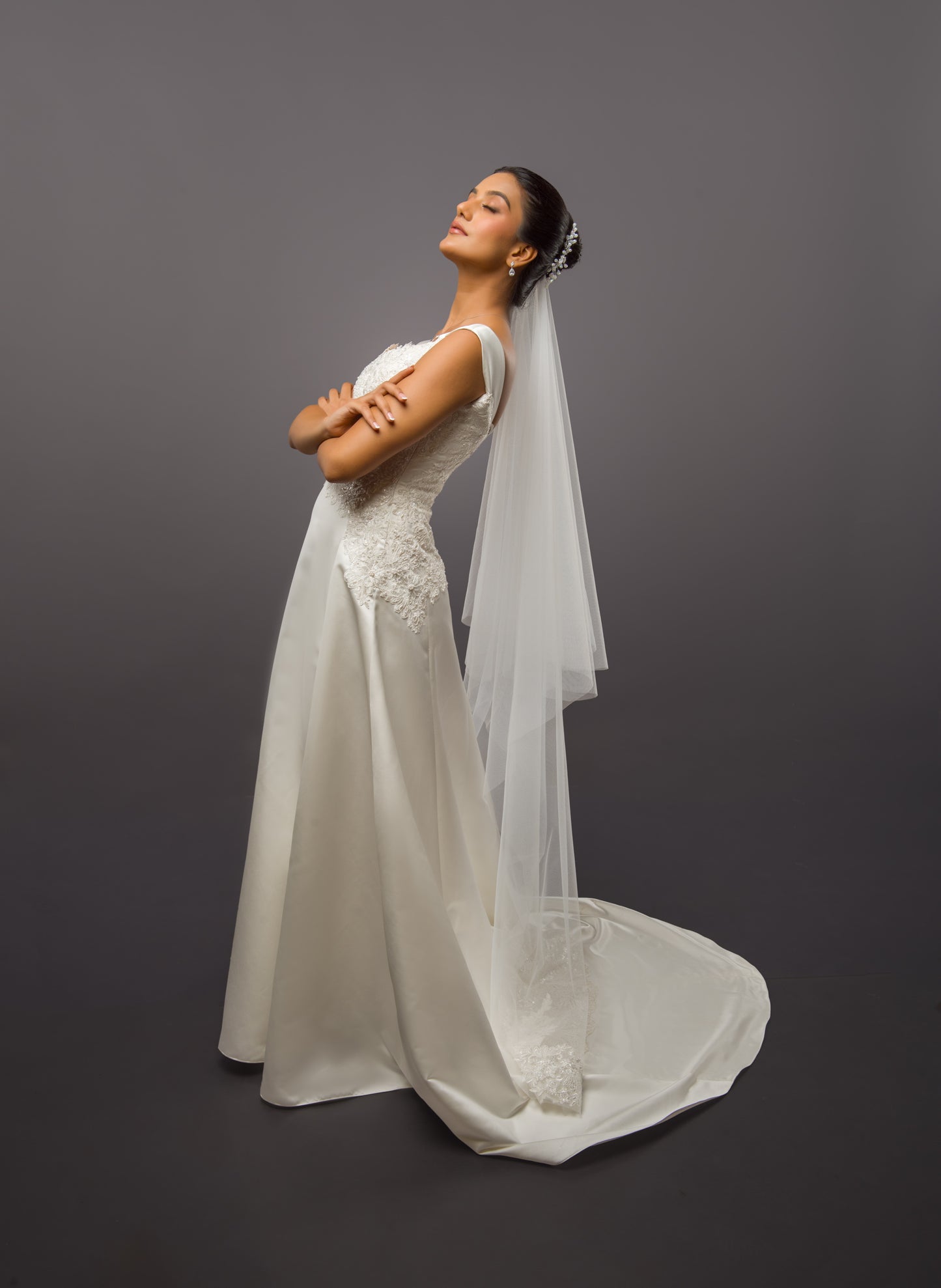 Pearl - Ivory Christian Wedding dress with Veil