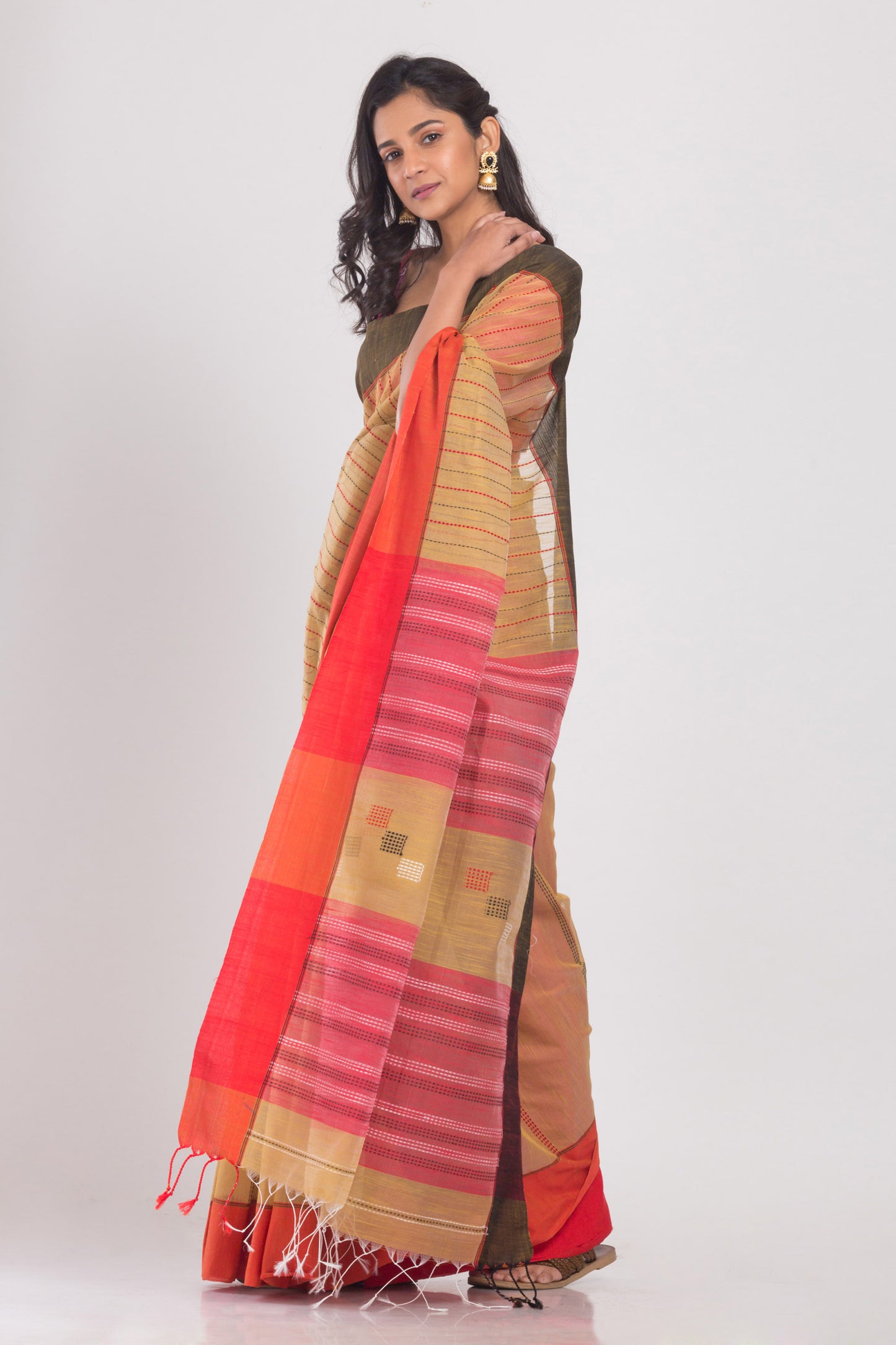 Beige Handloom Saree