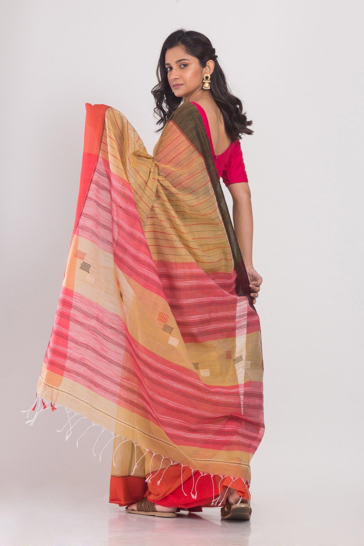 Beige Handloom Saree