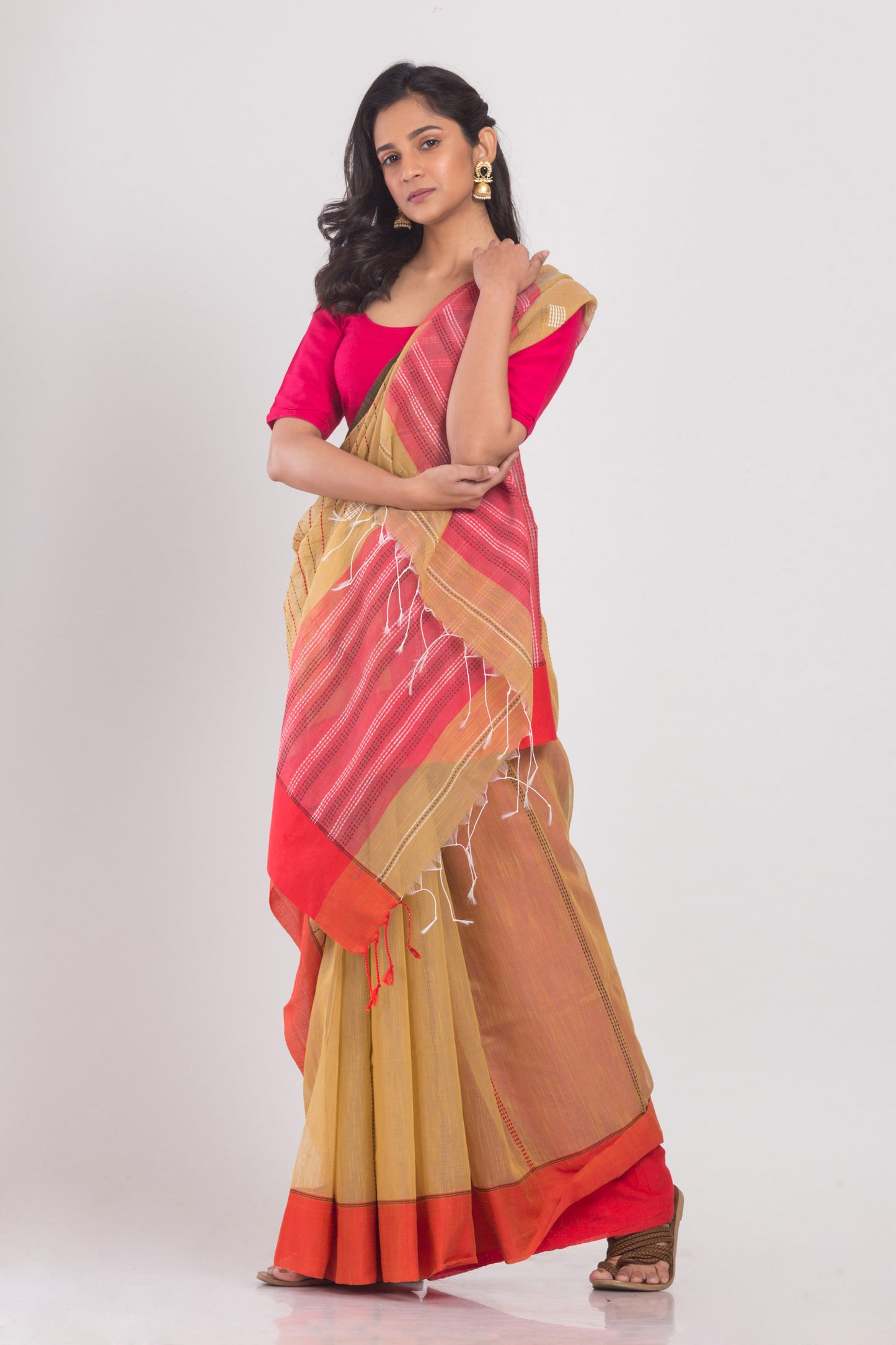 Beige Handloom Saree