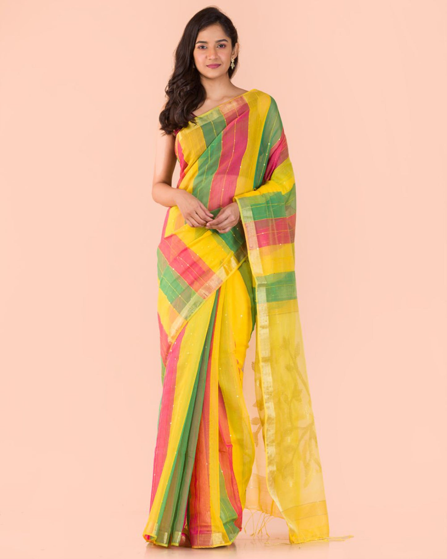 Multicolor Handwoven Cotton Saree