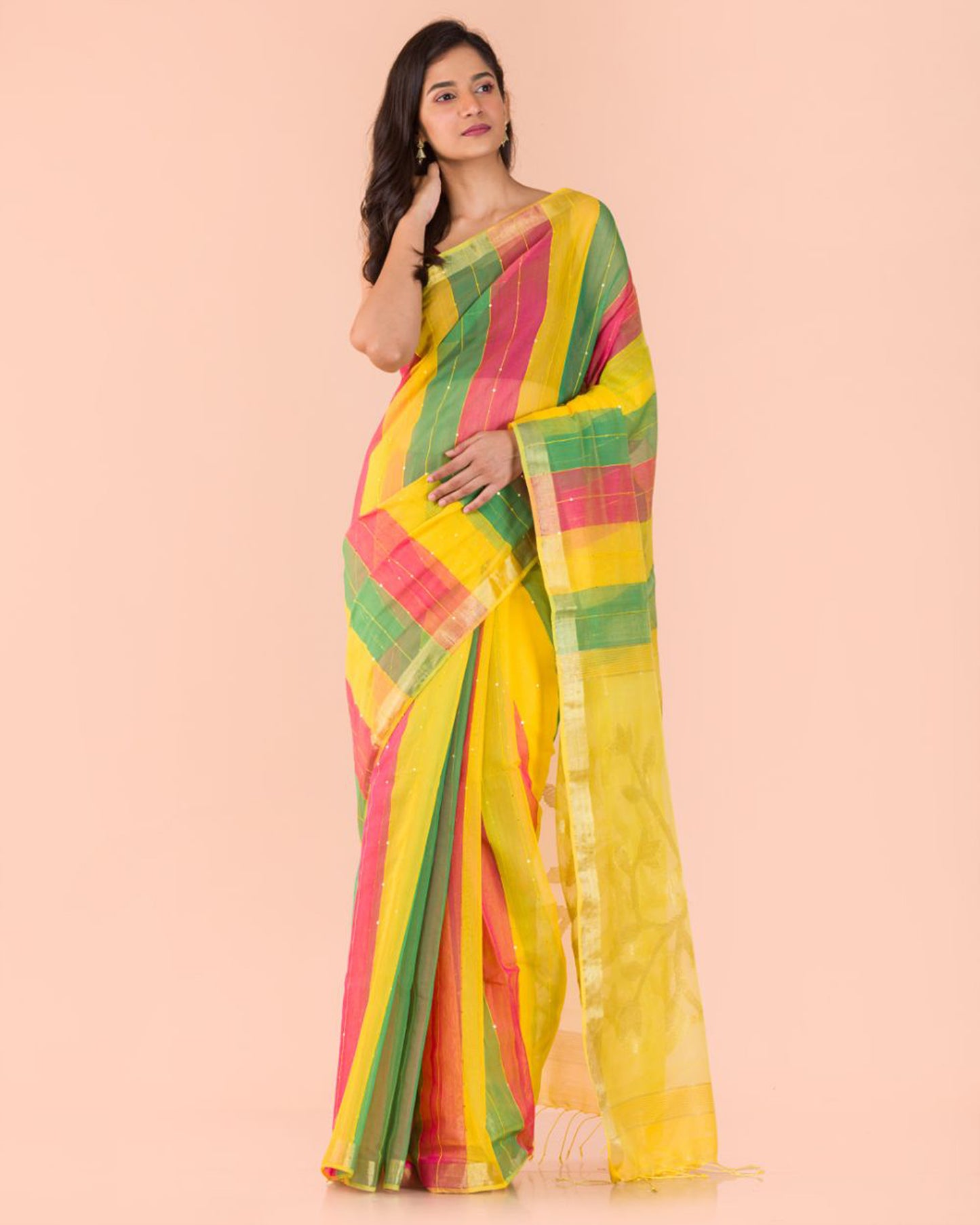 Multicolor Handwoven Cotton Saree