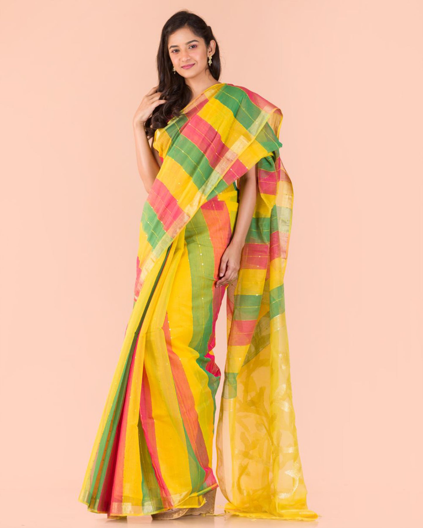 Multicolor Handwoven Cotton Saree