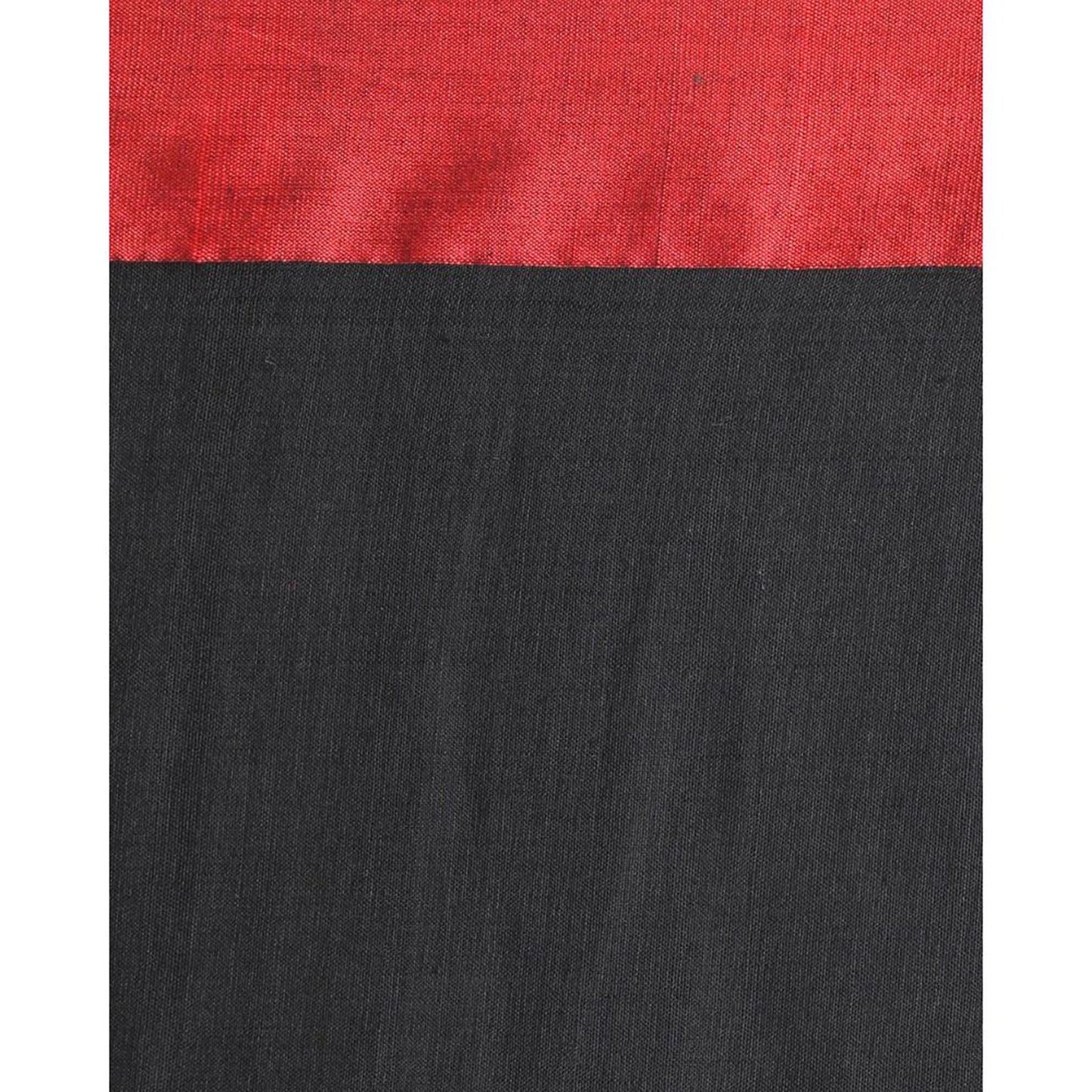 Red Border Black Cotton Handloom