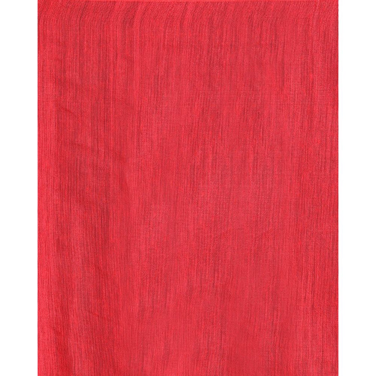 Apple Red Cotton Silk Handloom Saree