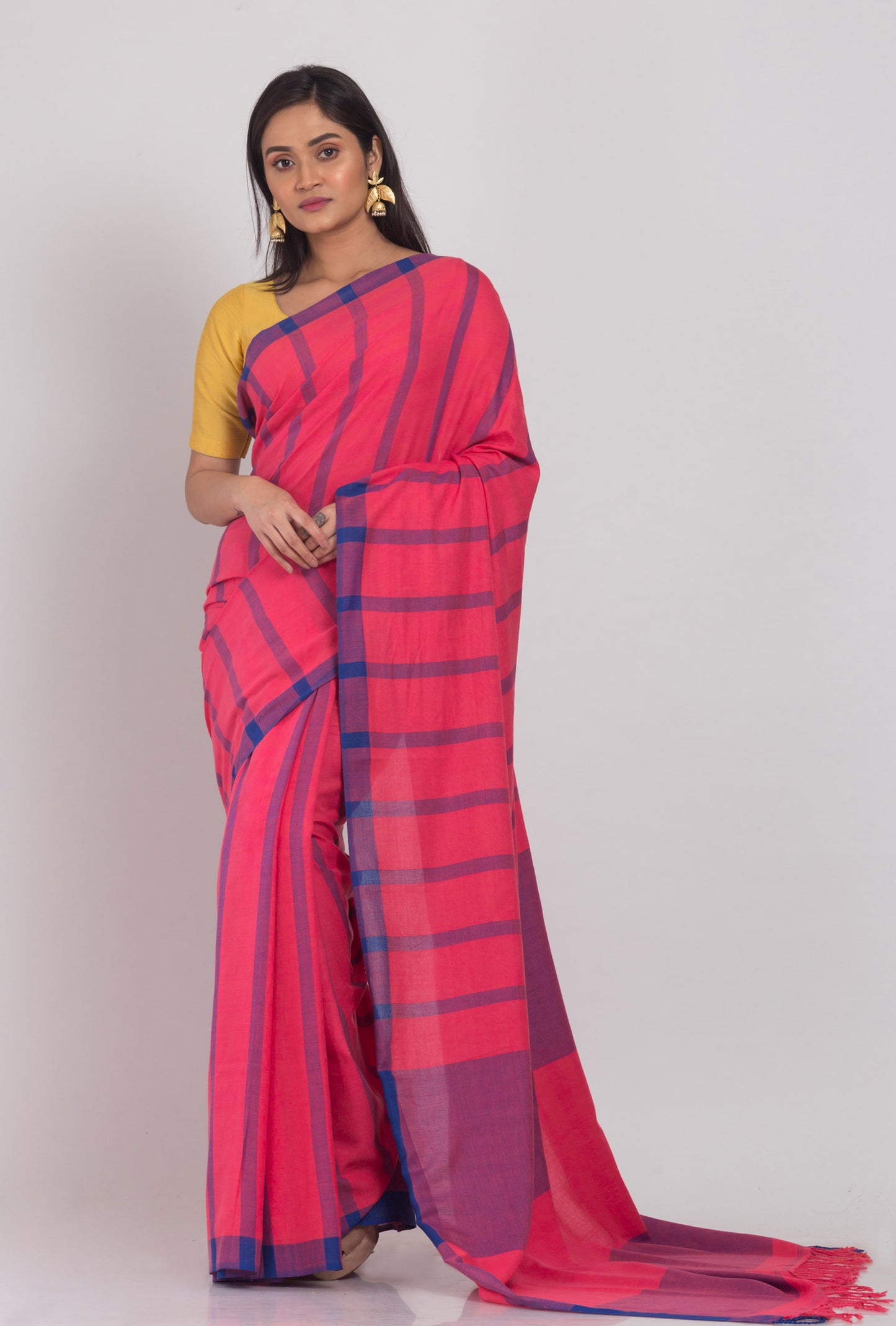 Pink Handloom Cotton Saree