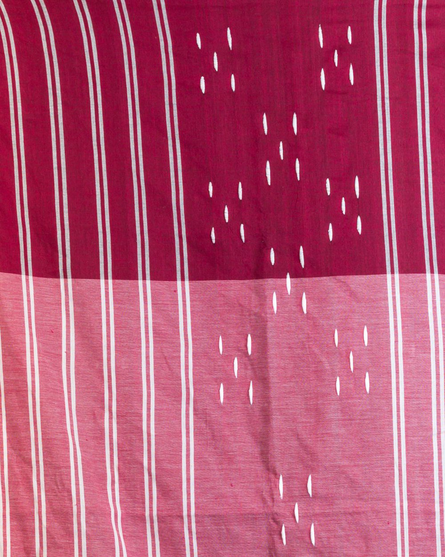 Maroon Peach Handwoven Cotton Saree