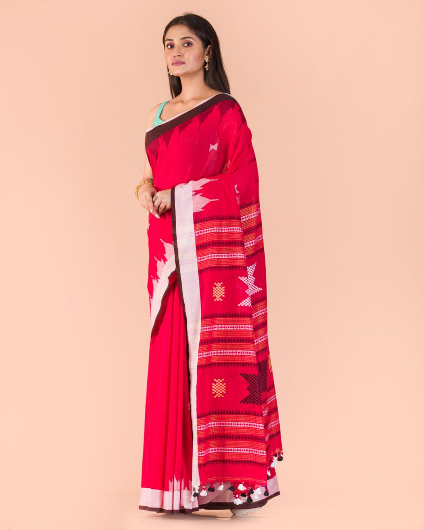 Red Handwoven Cotton Saree