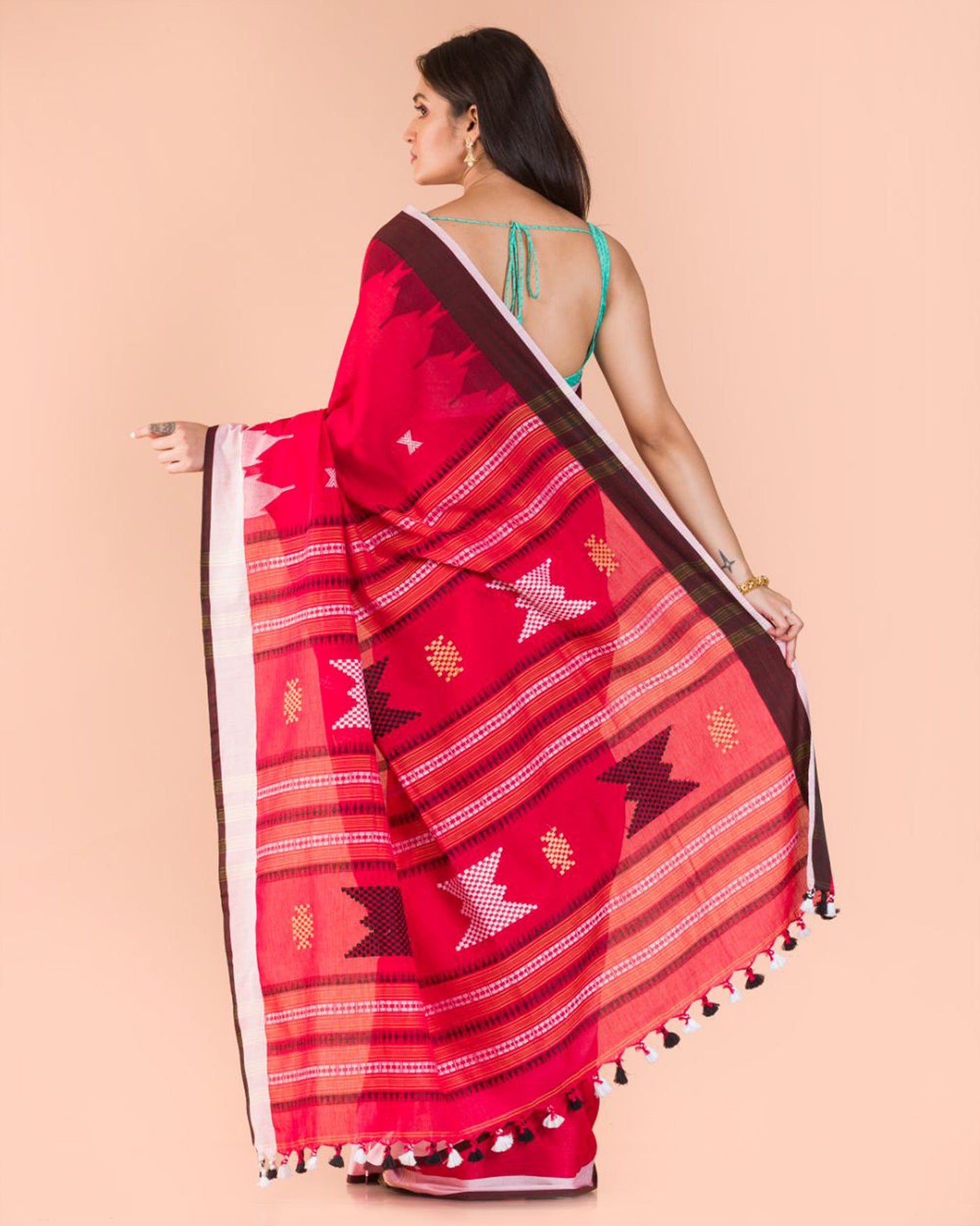 Red Handwoven Cotton Saree