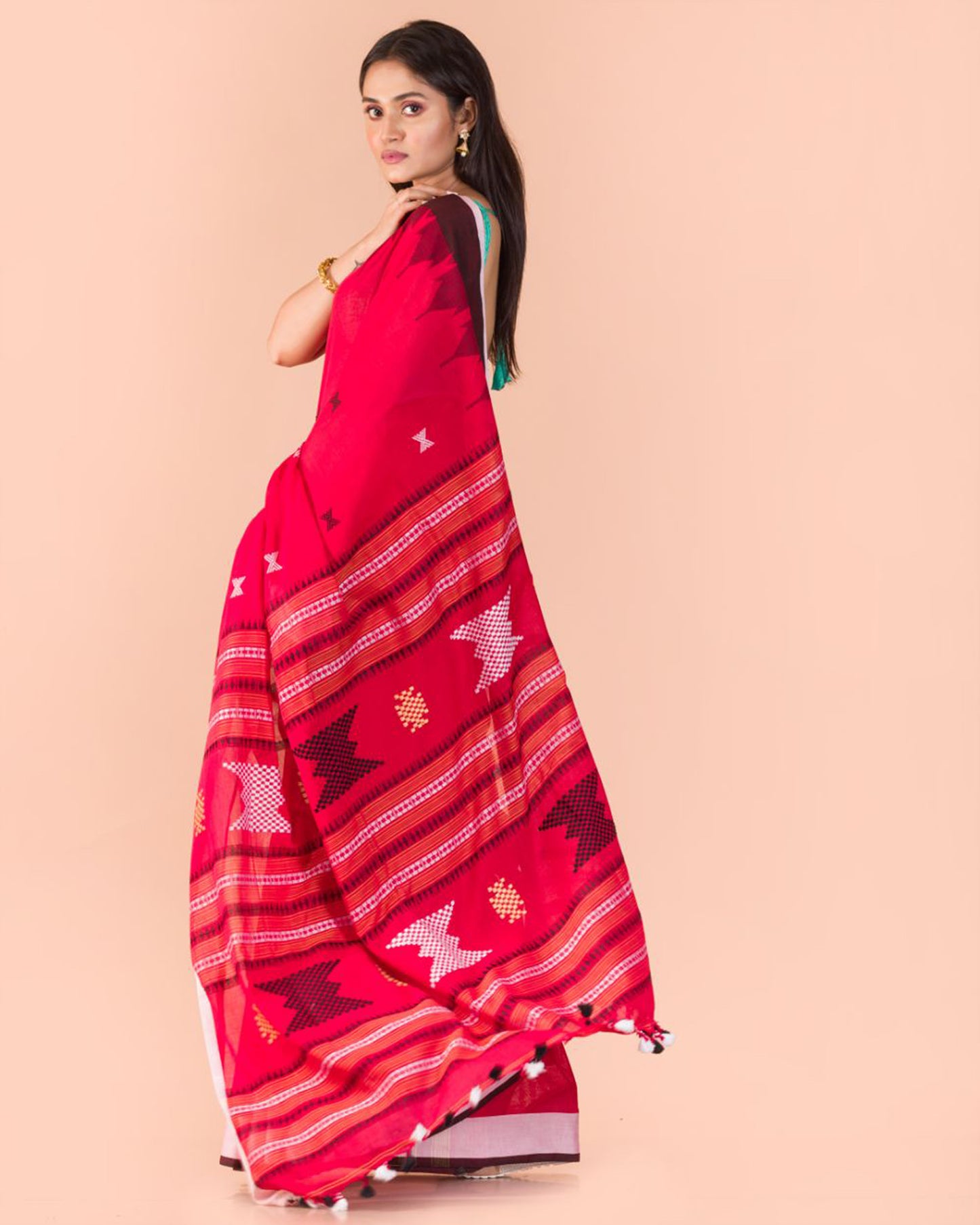 Red Handwoven Cotton Saree