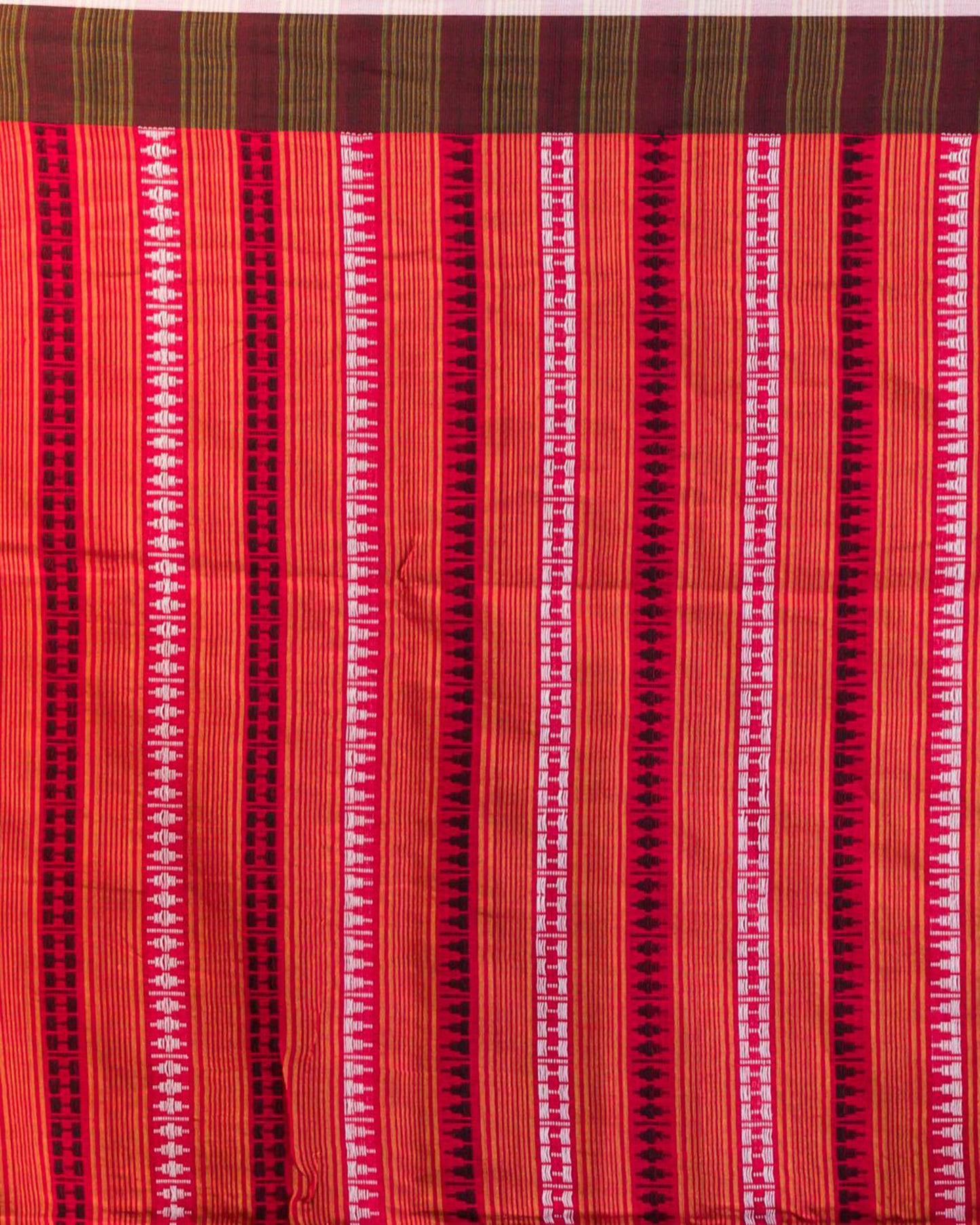 Red Handwoven Cotton Saree