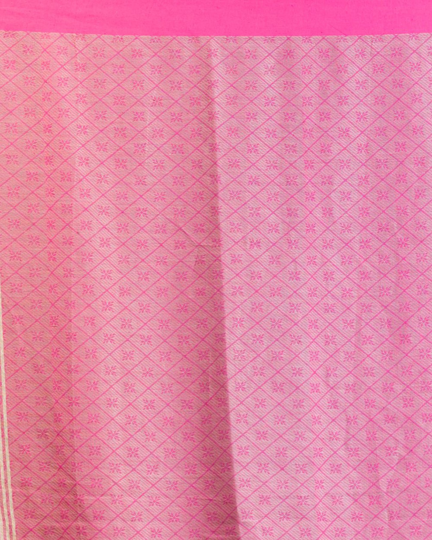 Cream pink handwoven bengal cotton saree