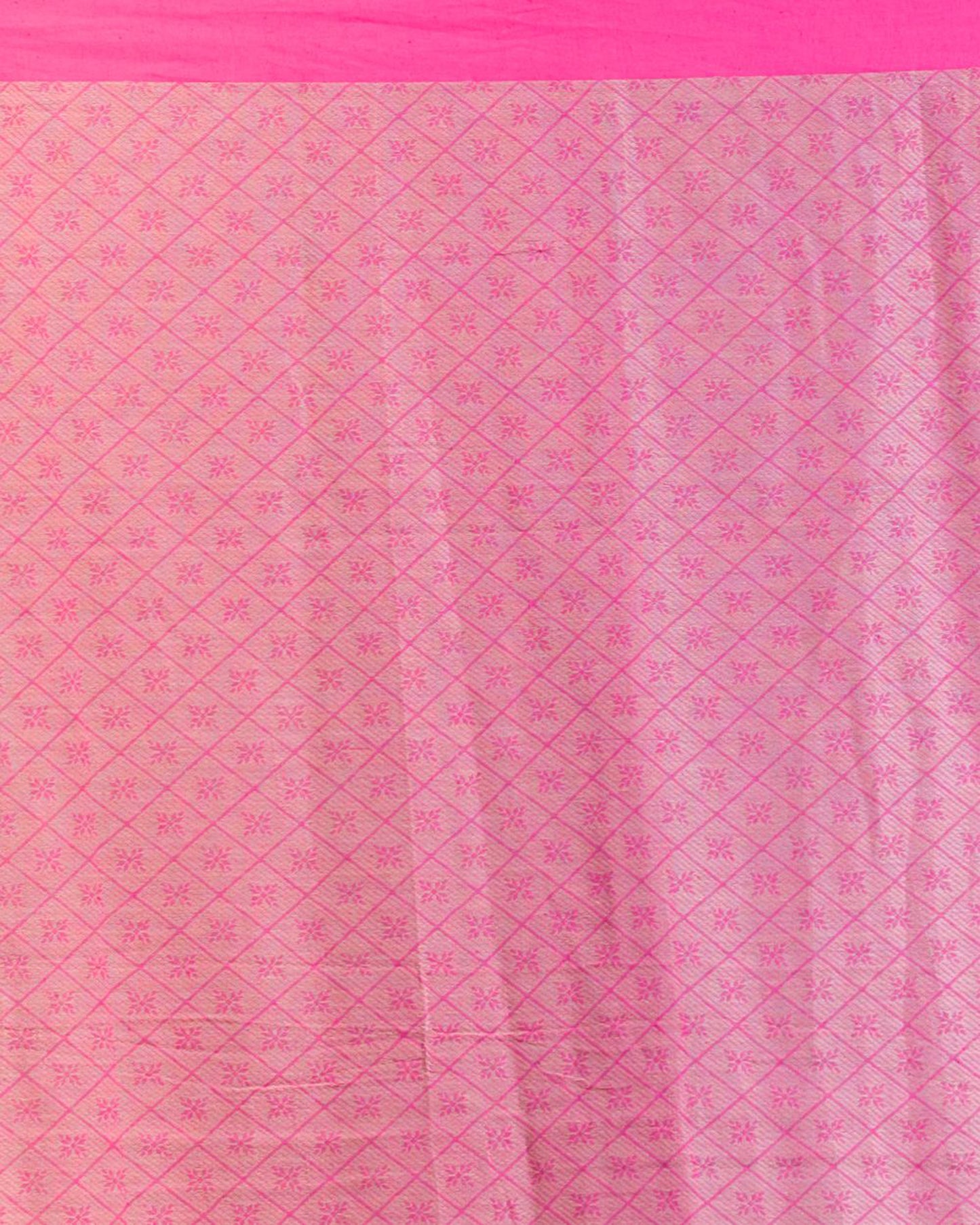 Cream pink handwoven bengal cotton saree