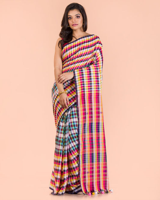 Multicolor Handwoven Cotton Saree