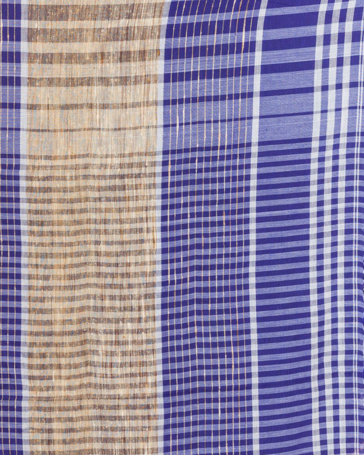 Blue White Handwoven Cotton Saree