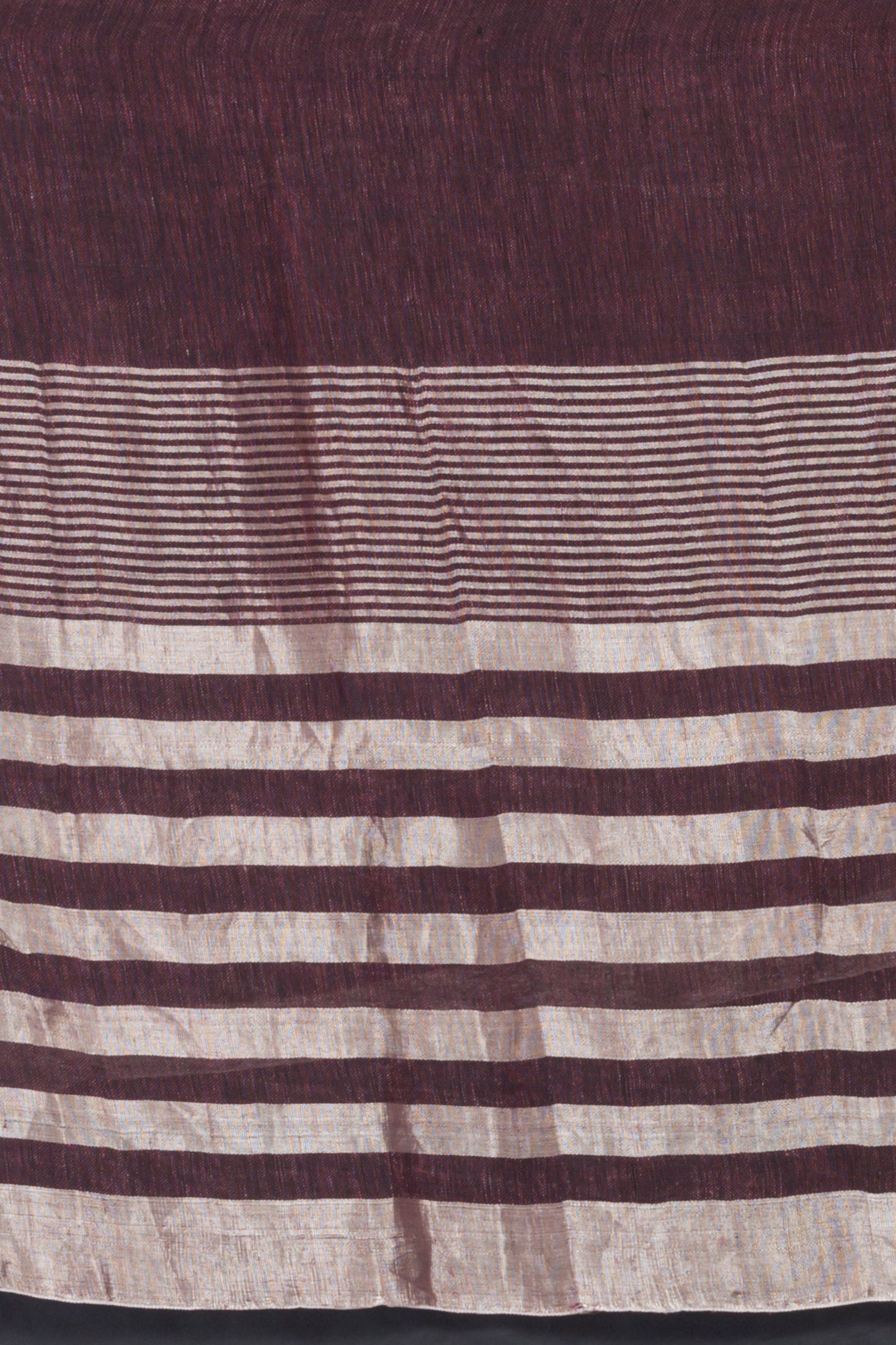 Deep Coffee Handloom Linen Saree