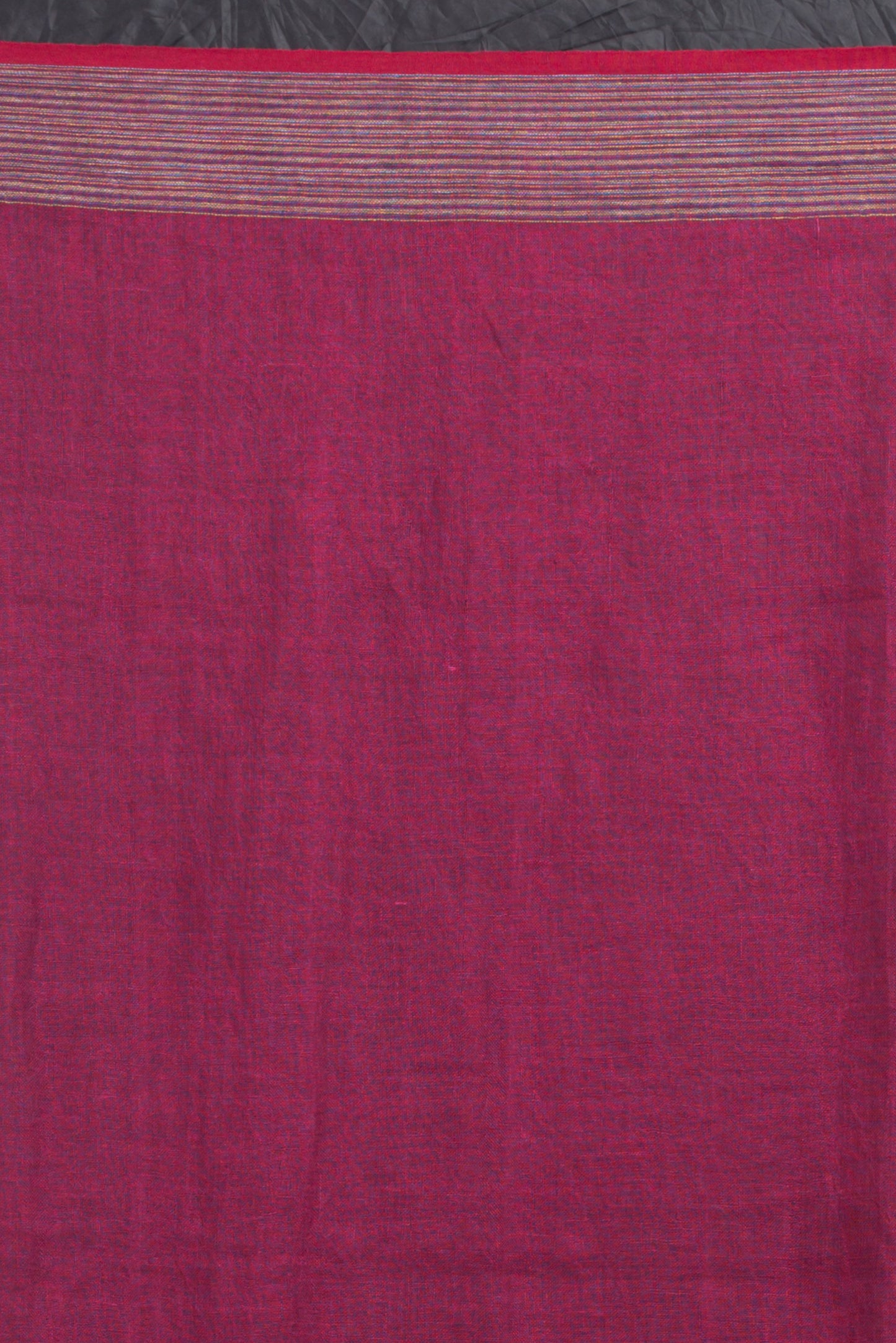 Rose Maroon Handwoven Linen Saree