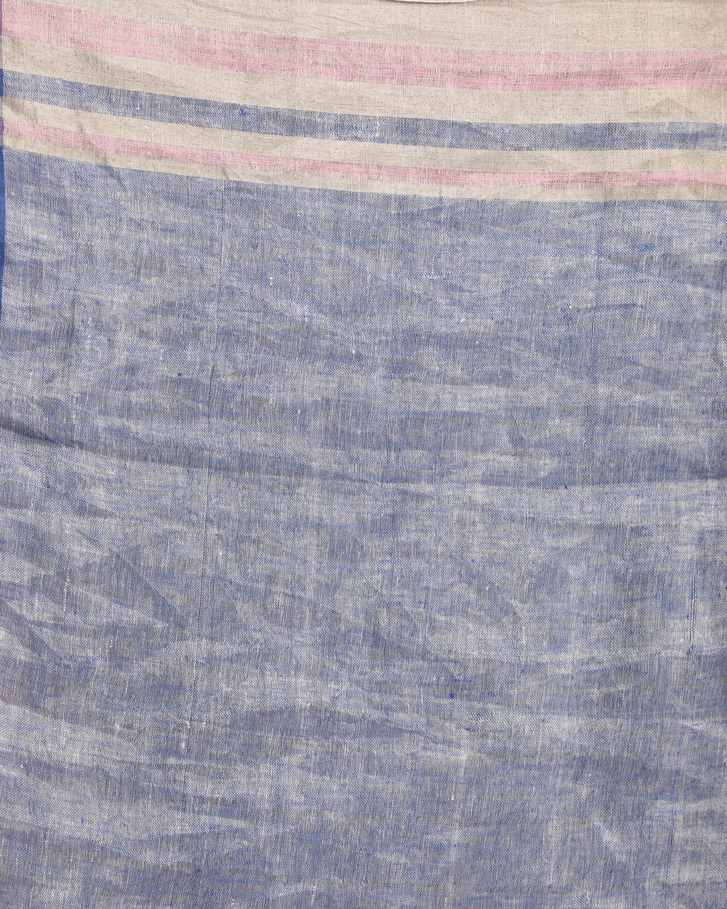 Royal Blue Light Pink Traditional Handloom Linen Saree