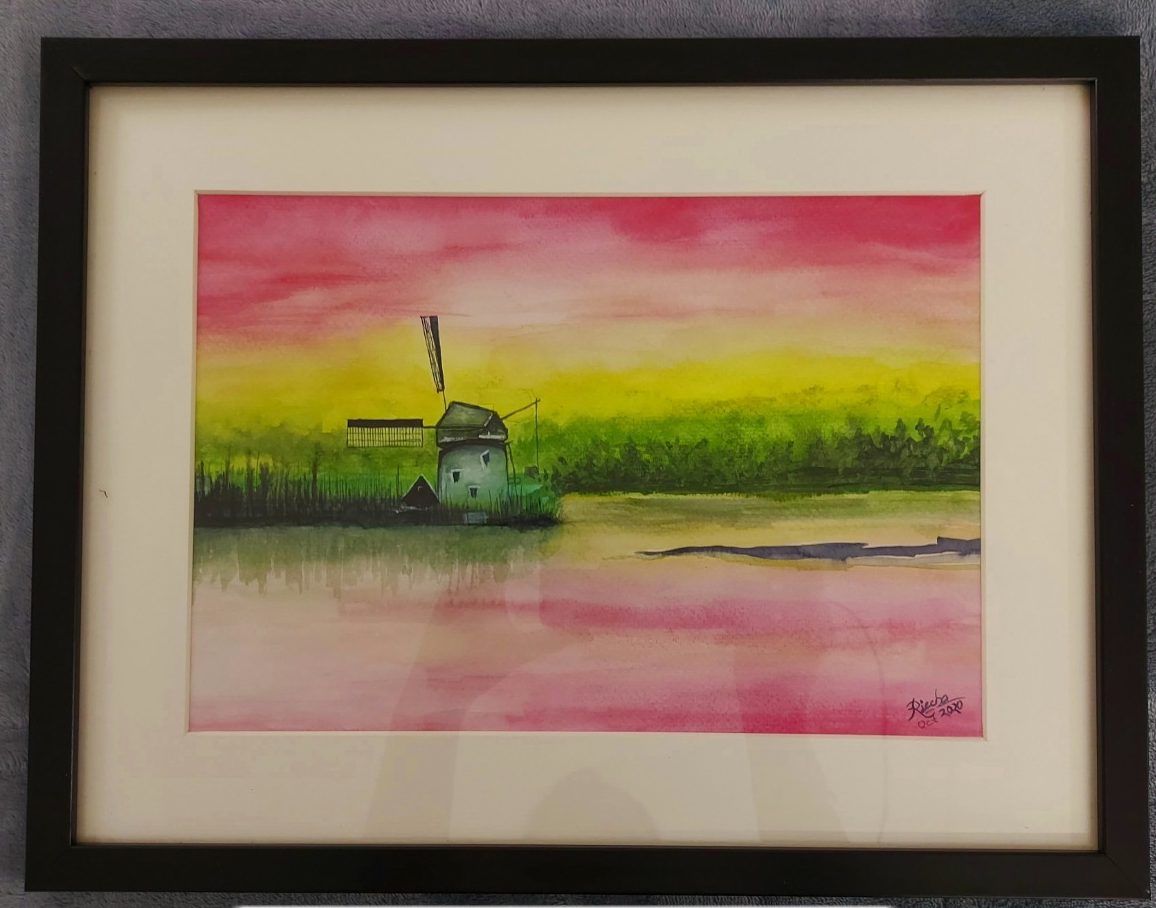 Amsterdam Pink Watercolour Painting | Painting For Home Decor | Rank Never Retire