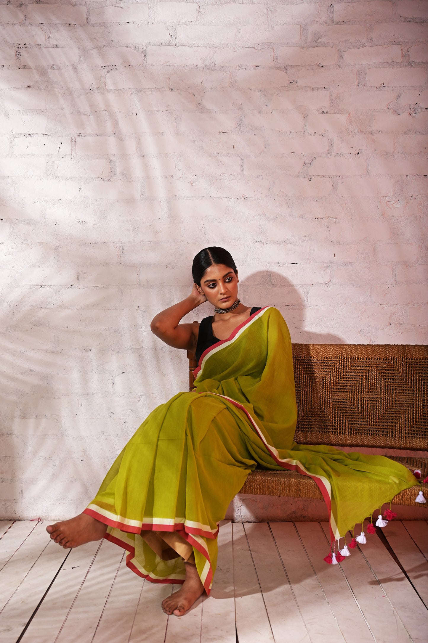 Ankahi Baatein |Light Green mul cotton saree