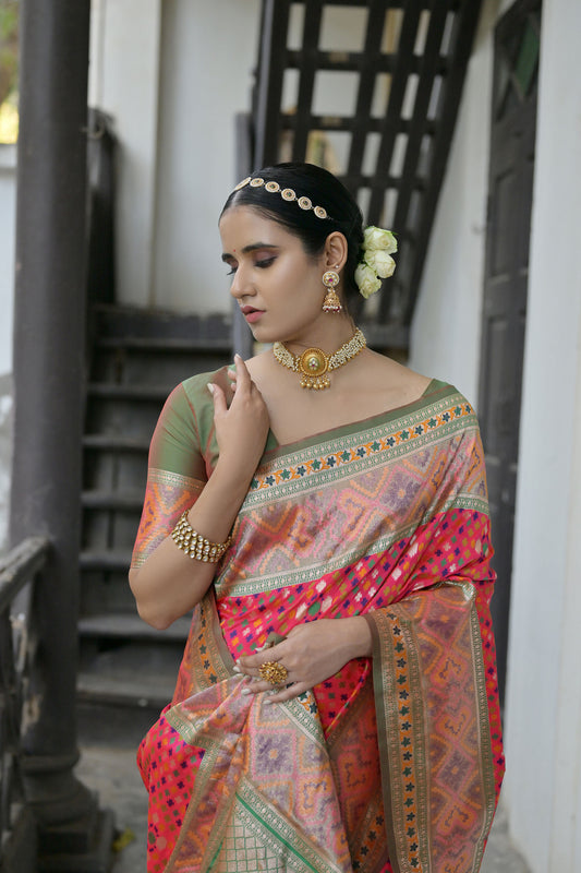 Bhakti Patola Rani Paithani Silk meenakari weave Saree