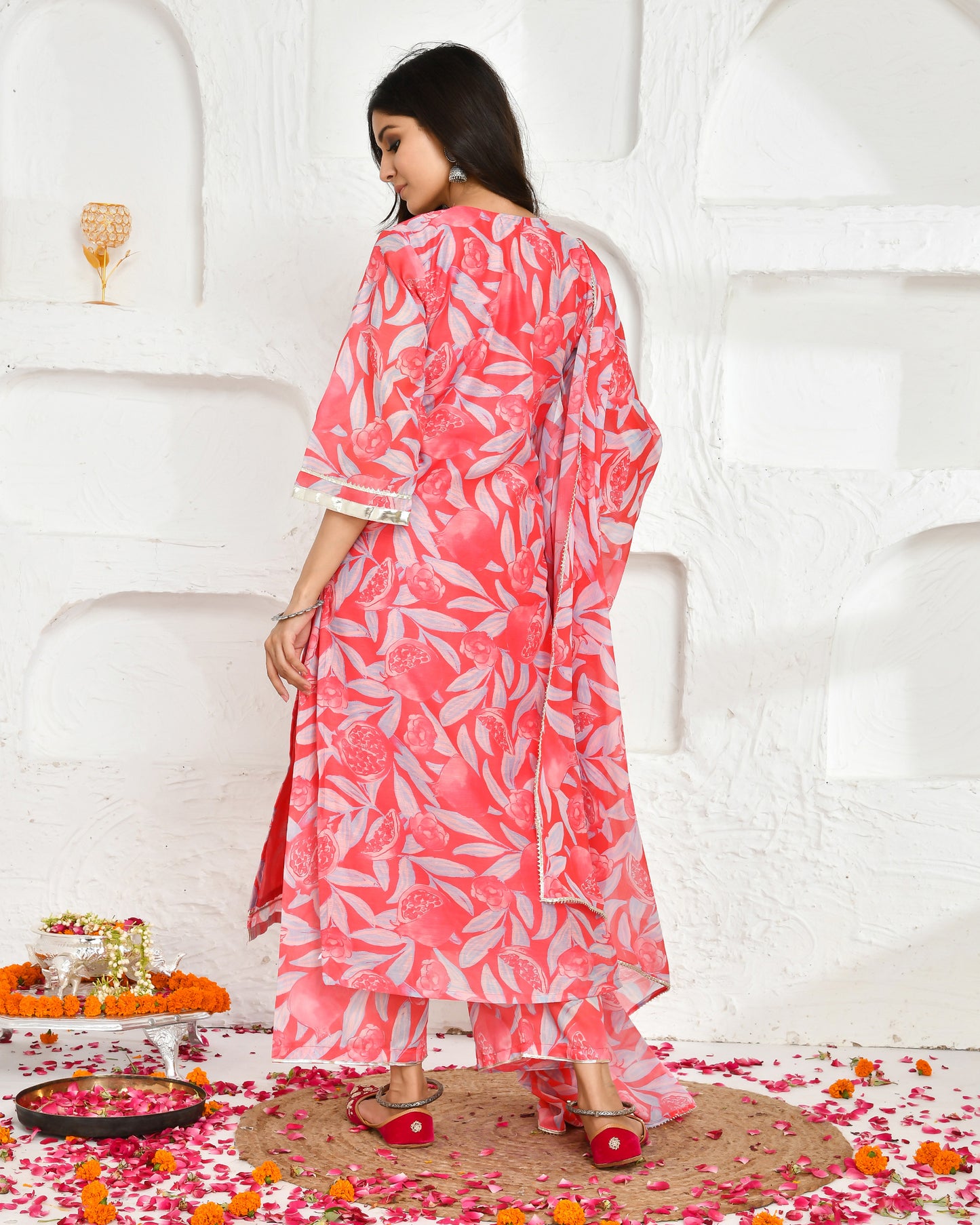 Amrita Chanderi Pink Festive Suit Set