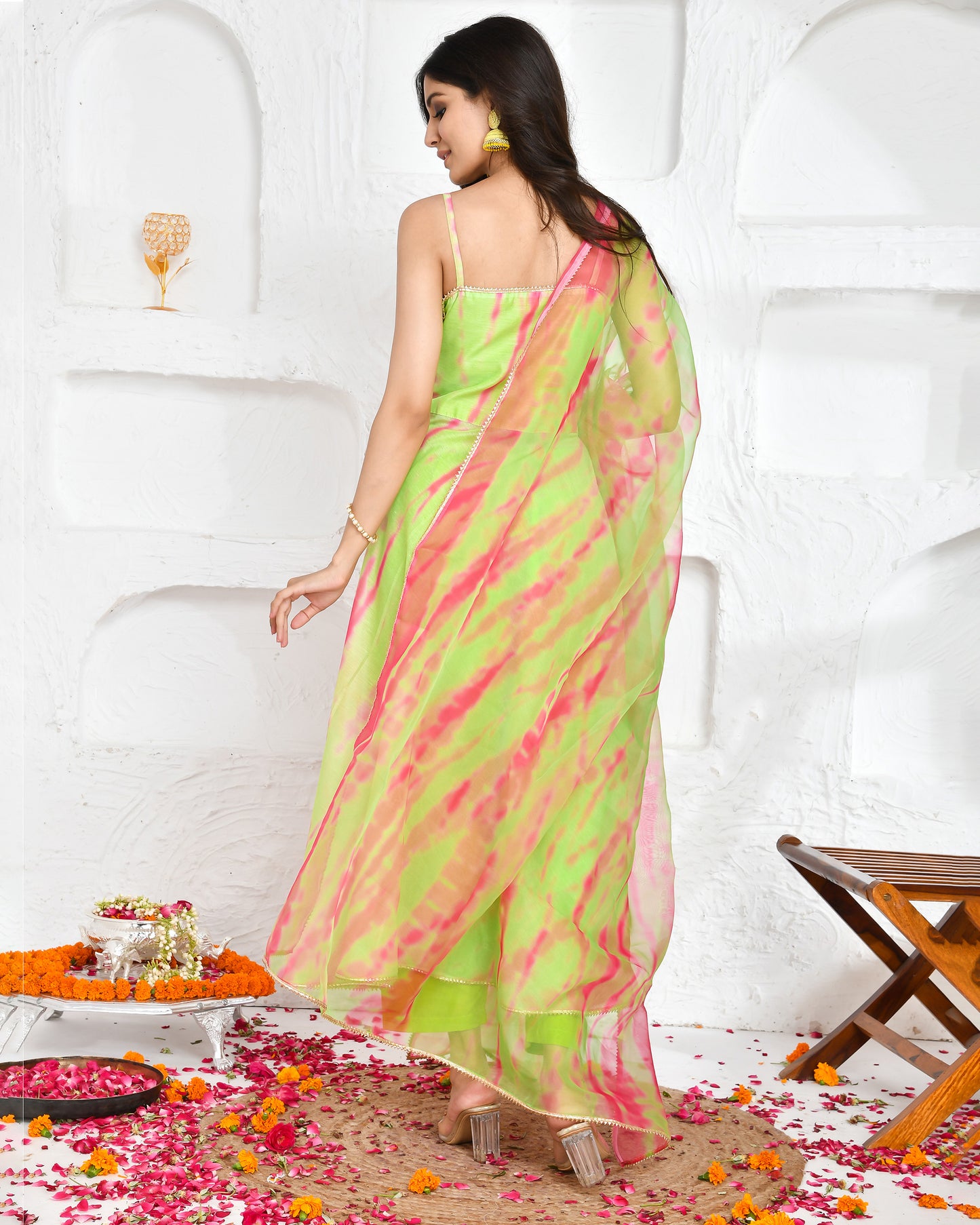 Yadvi Chanderi Green suit Set