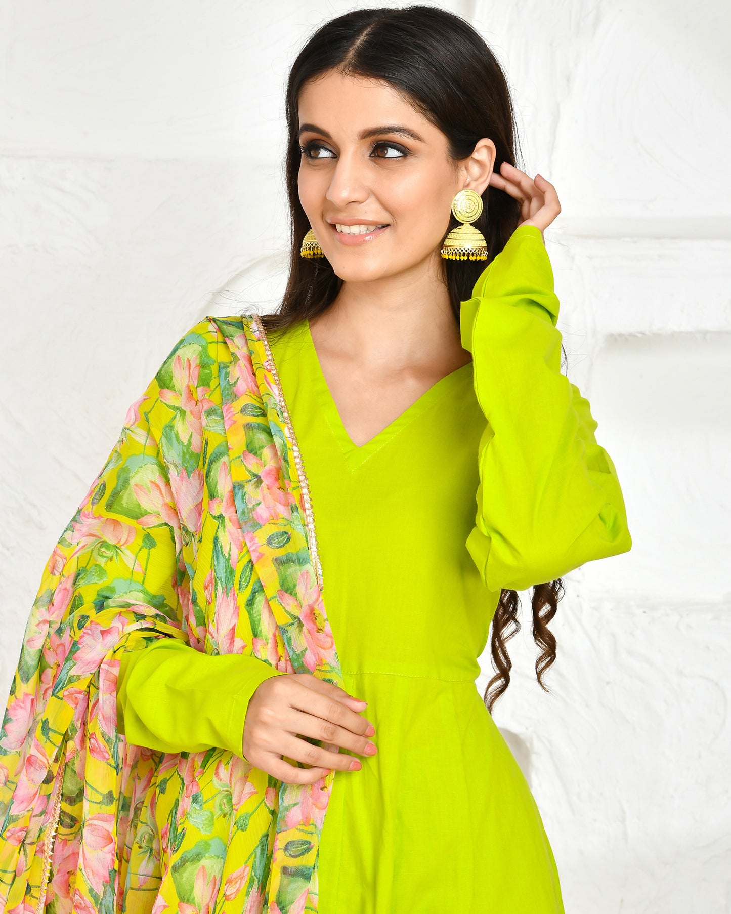 Nivritti Green Cotton Festive Anarkali Set