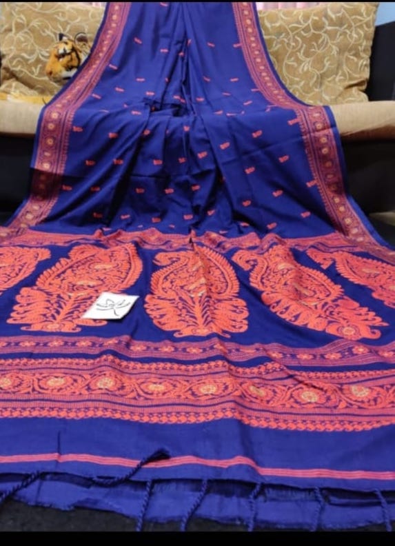 Ethnic Khadi Cotton Revival Saree | Baluchari Sarees By Rank Never Retire