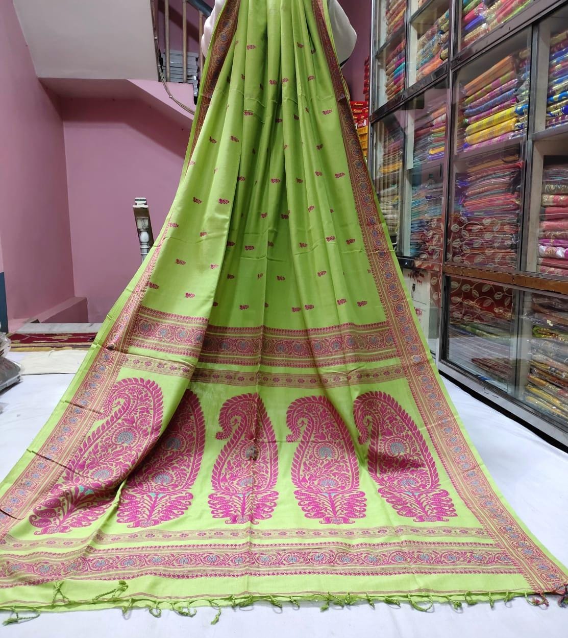 Ethnic Khadi Cotton Revival Saree | Baluchari Sarees By Rank Never Retire