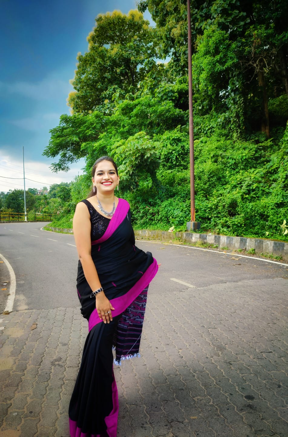 Prit Dark Blue Cotton Handloom saree