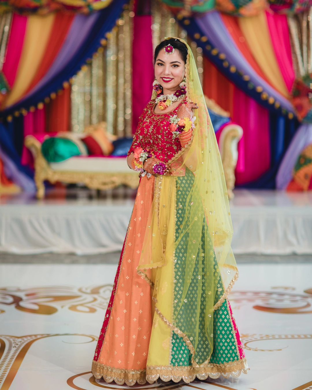 Customized Multi Color Bridal Lehenga