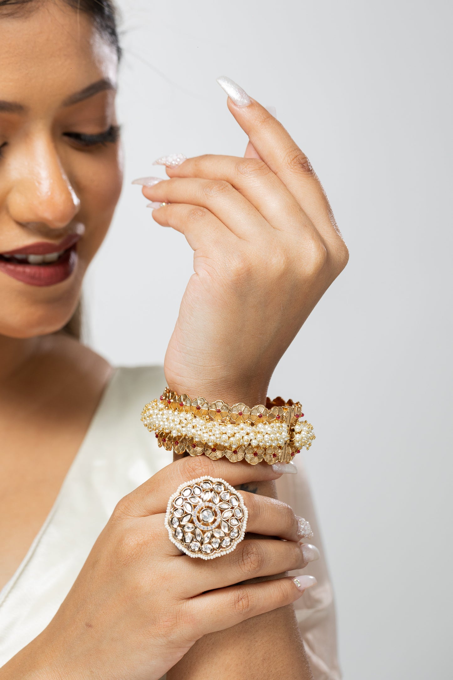 Zevar Club Lakshmi Gini Pearl Bangles