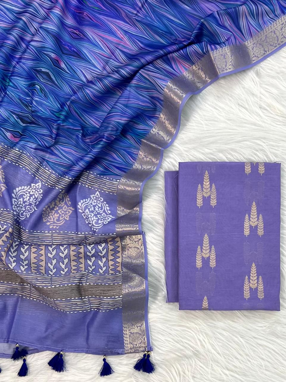 Chanderi Zari Booti Suit