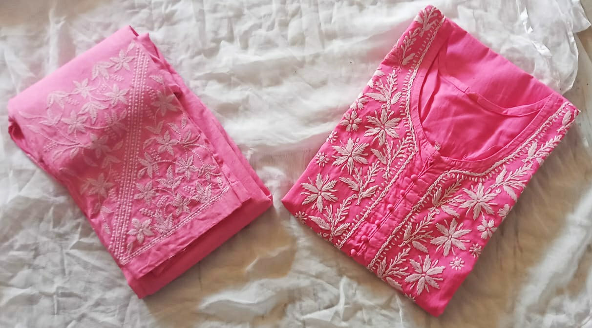 Chikankari Embroidered Cotton Co ord Sets