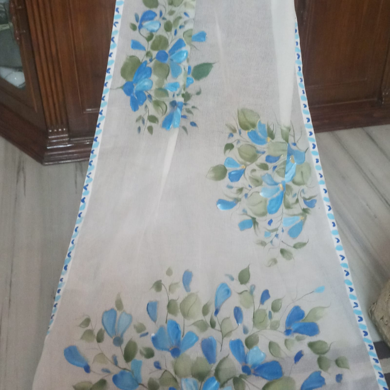 Handpainted Chikankari Dupatta