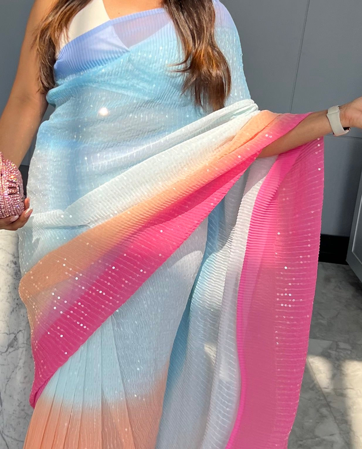 Raas Sequin Saree