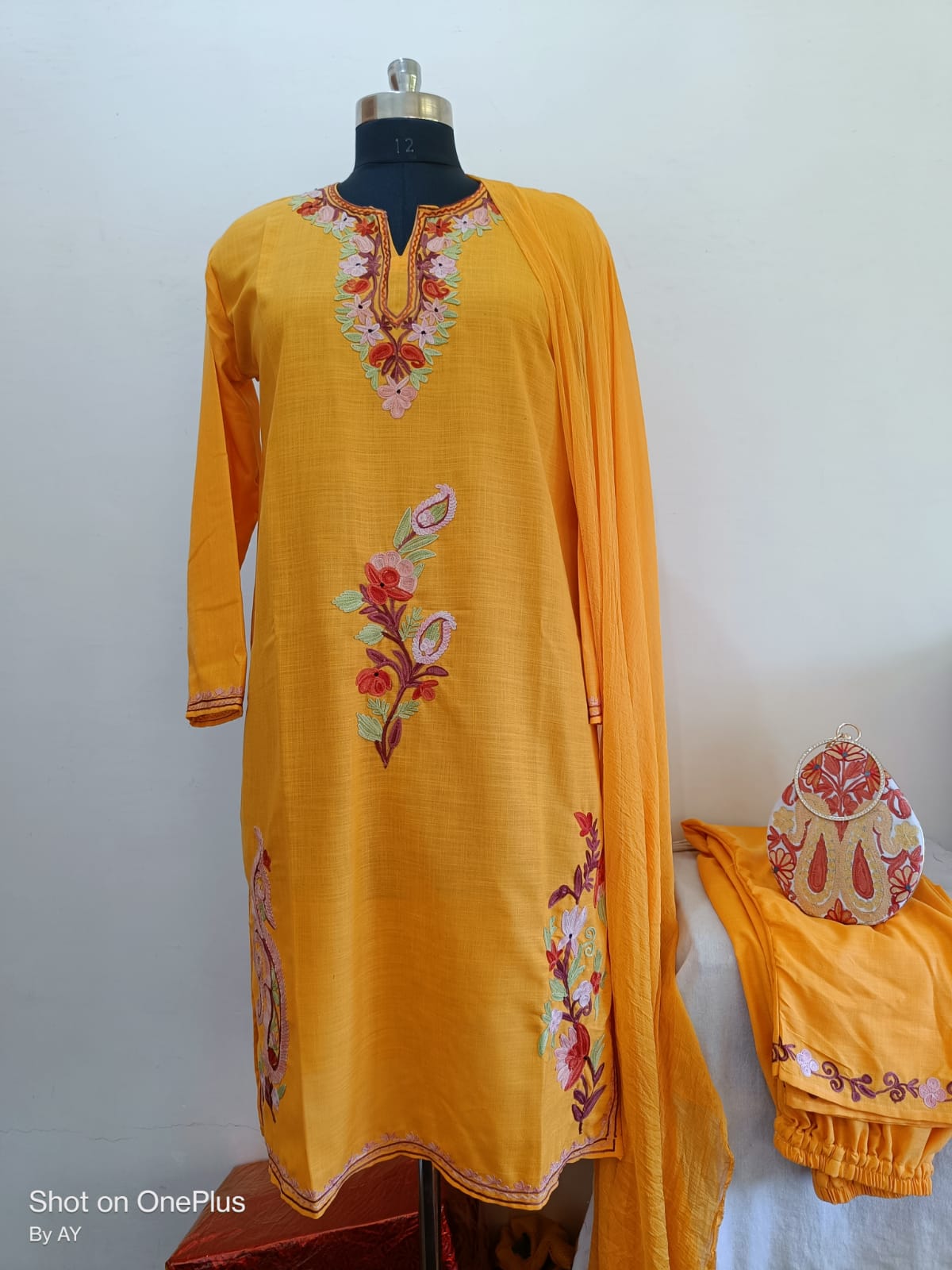 Kashmiri Embroidered Cotton Kurta Sets