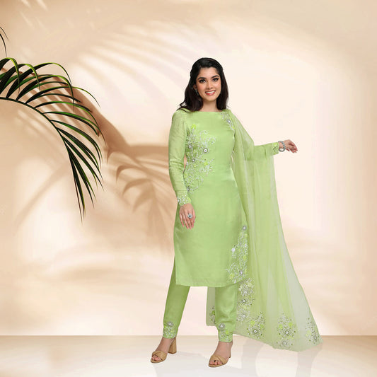 Daylily kurta Set- Green