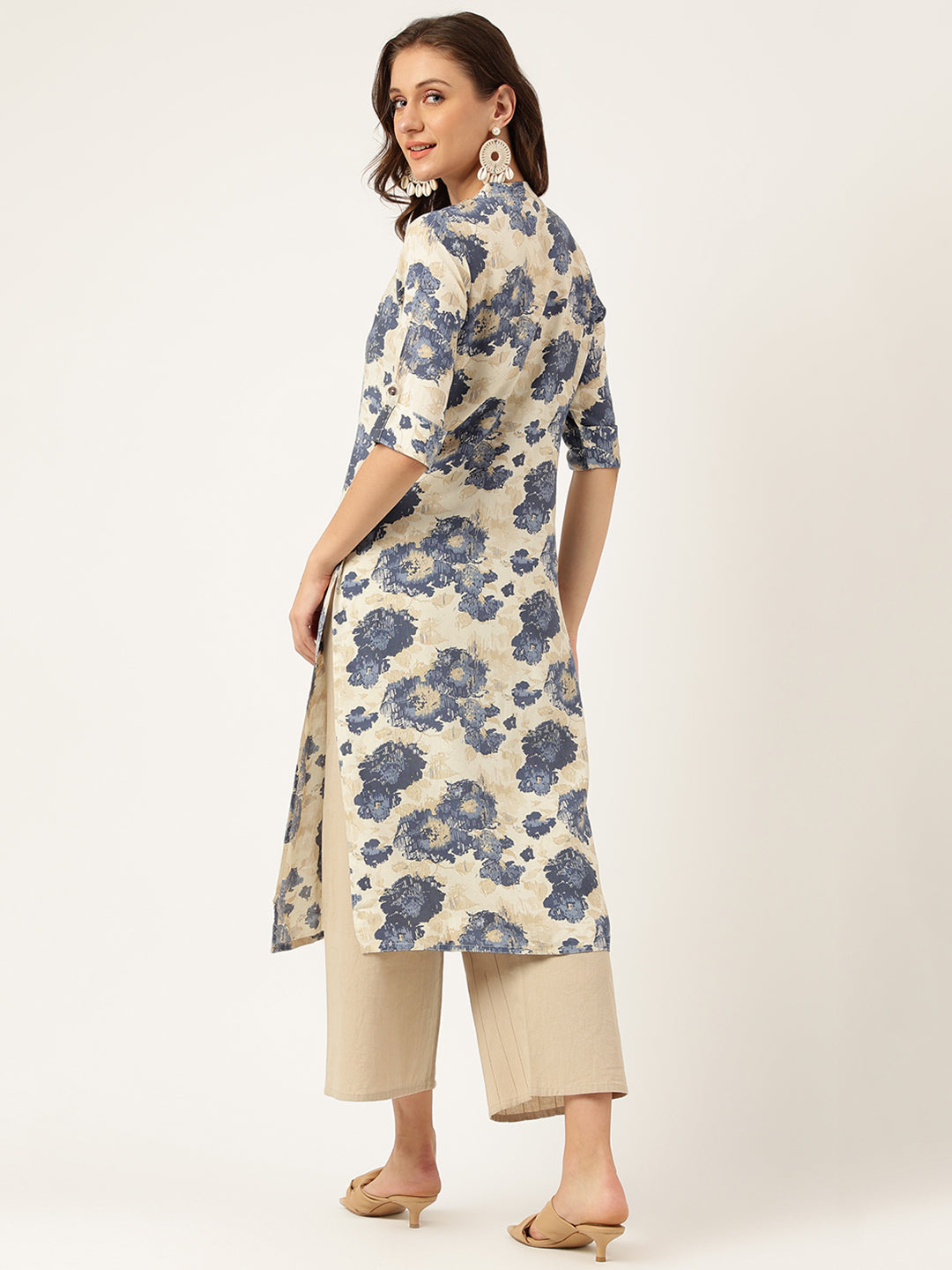 Multi Colored Floral Digital Printed Straight Kurta