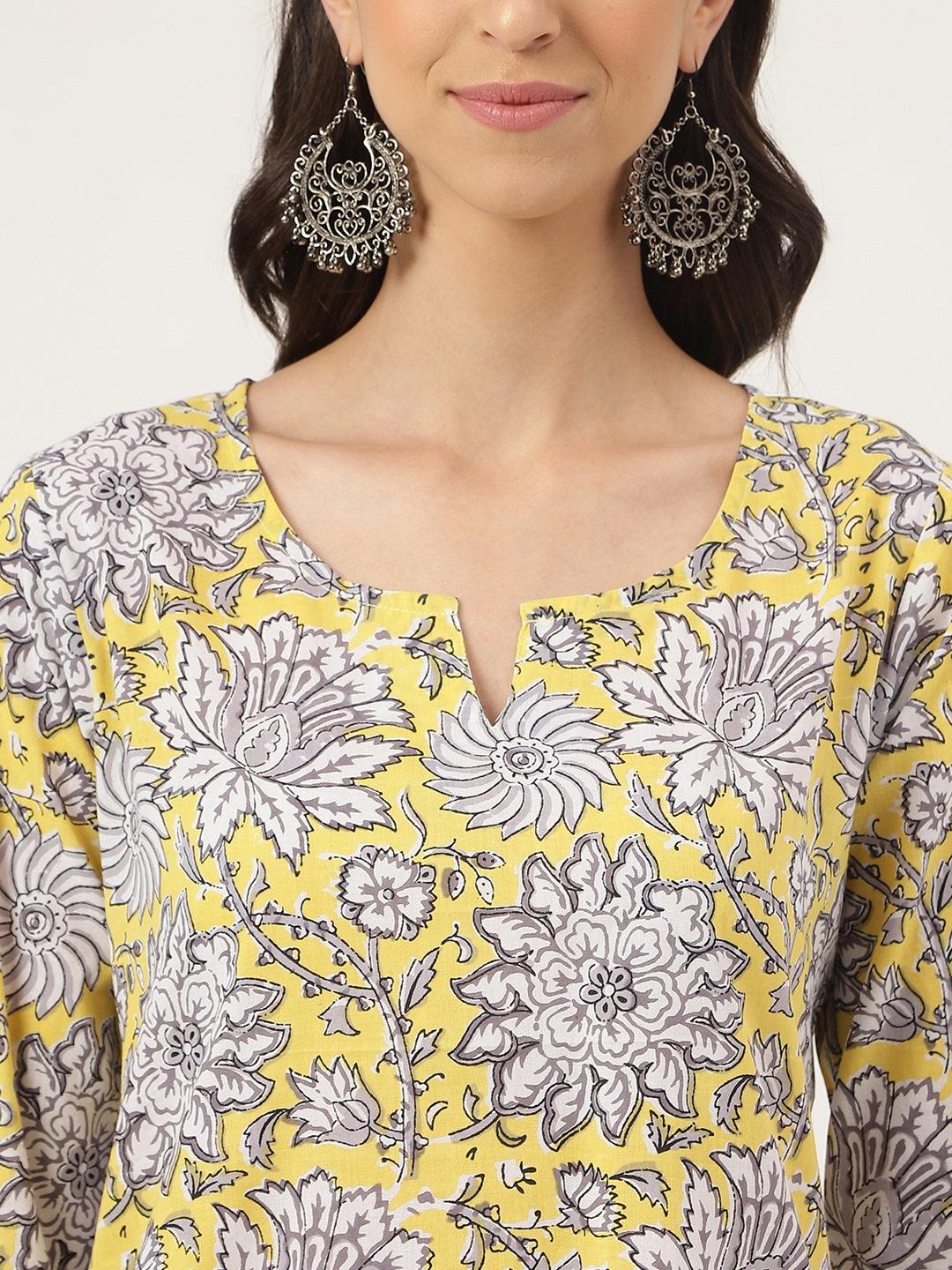 Divena Yellow Printed Loungewear/Nightwear - divena world-Mohi