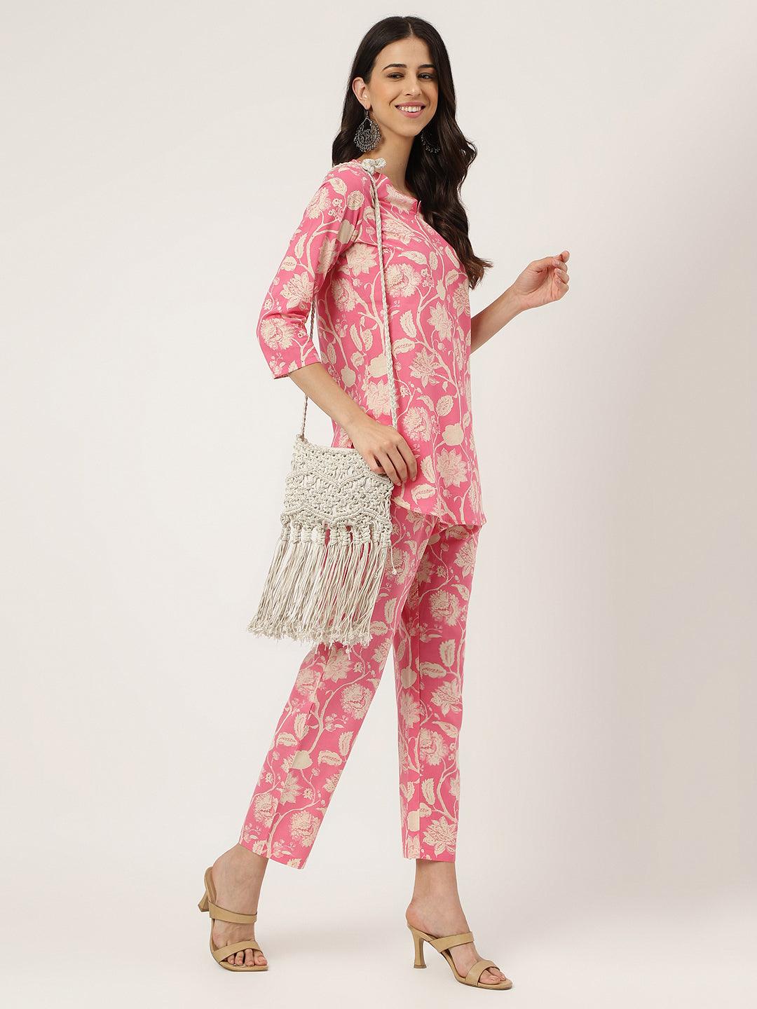 Divena Pink Printed Loungewear/Nightwear - divena world-Mohi