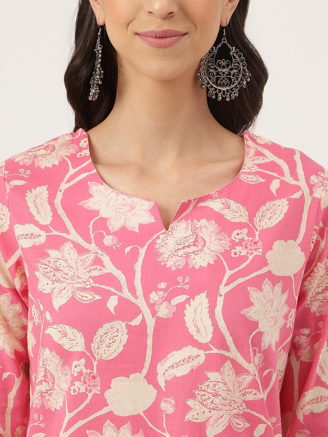 Divena Pink Printed Loungewear/Nightwear - divena world-Mohi