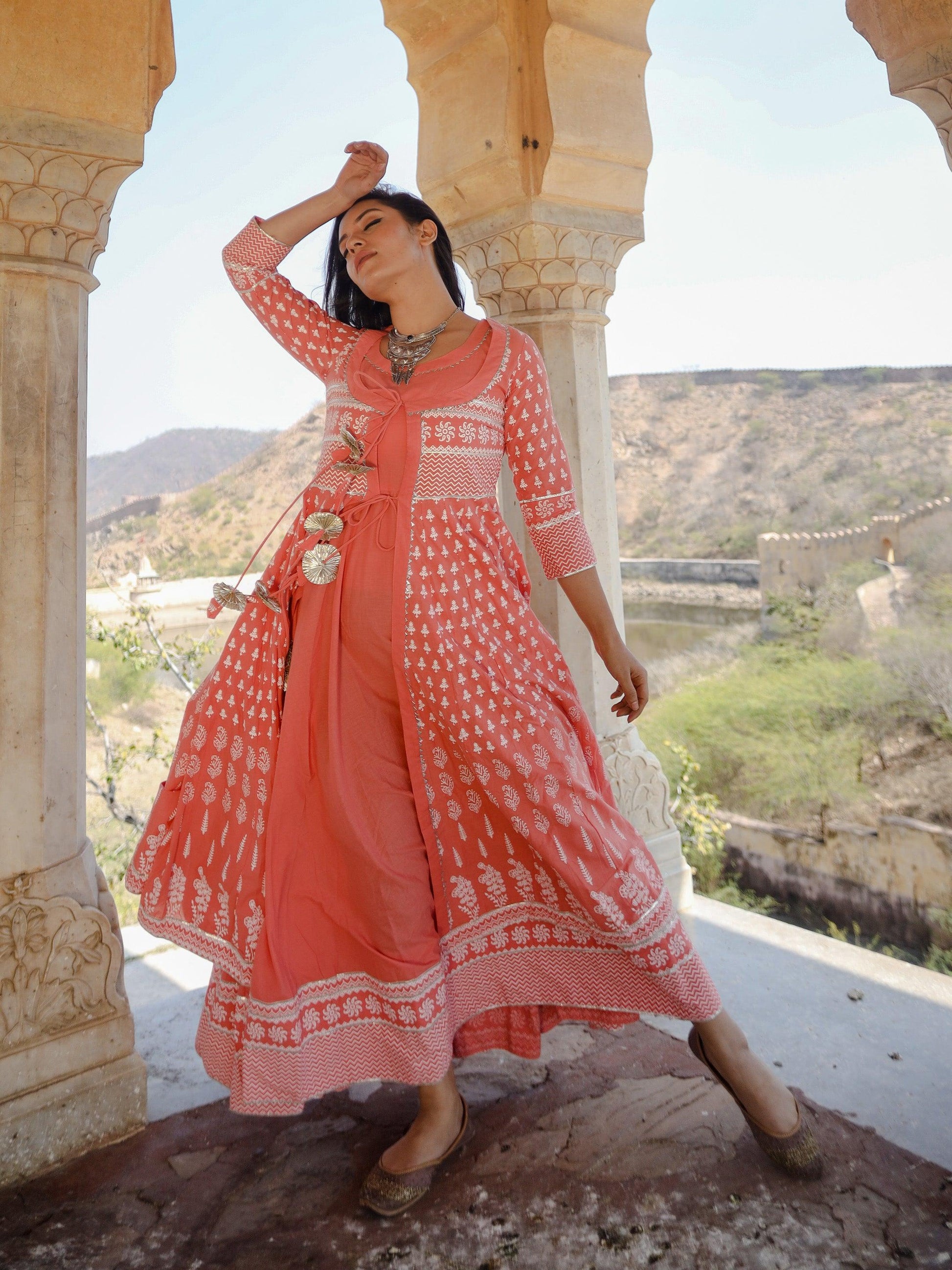 Divena Women's Cotton Layered & Tiered Kurta - divenaworld.com