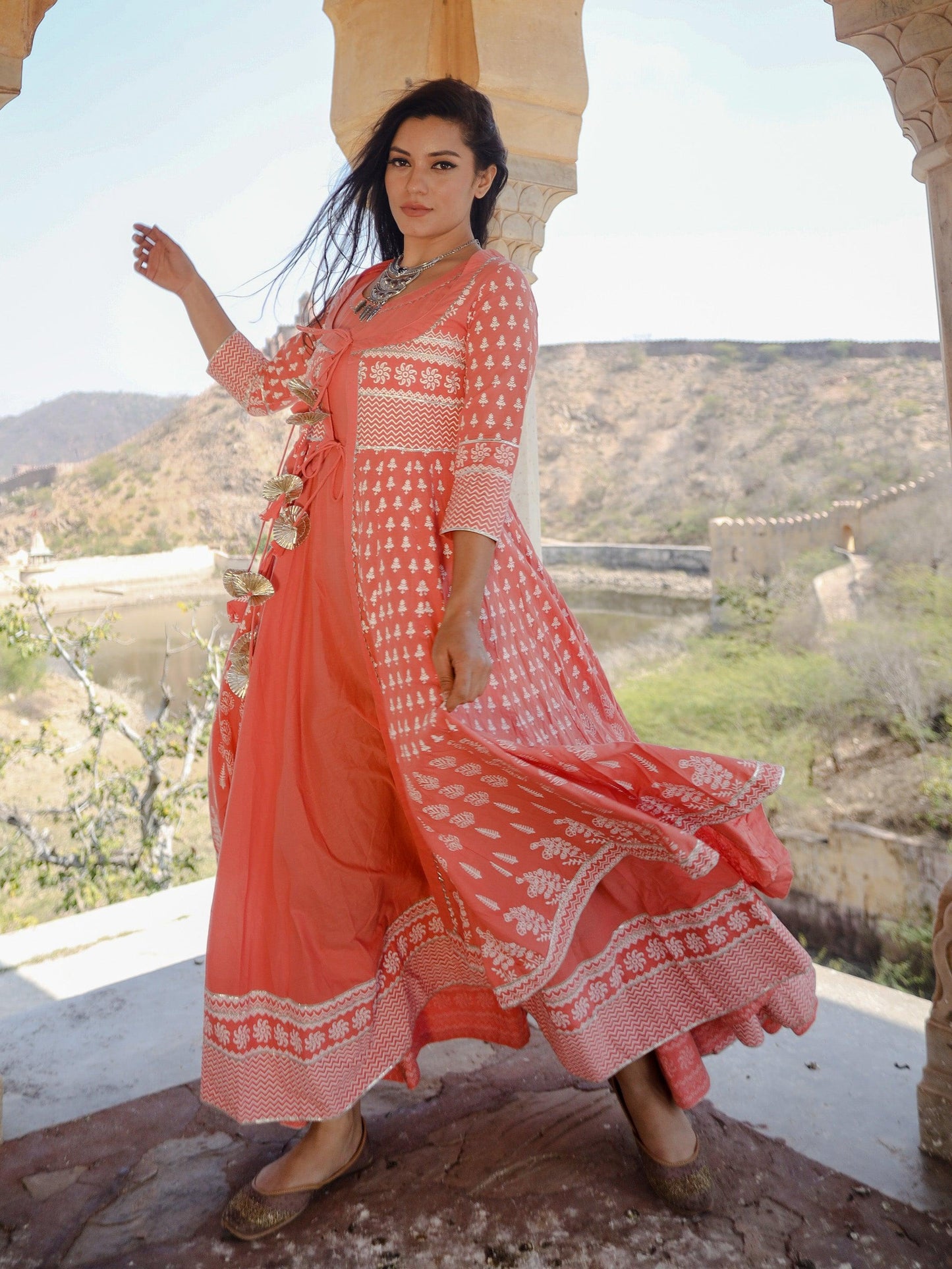 Divena Women's Cotton Layered & Tiered Kurta - divenaworld.com