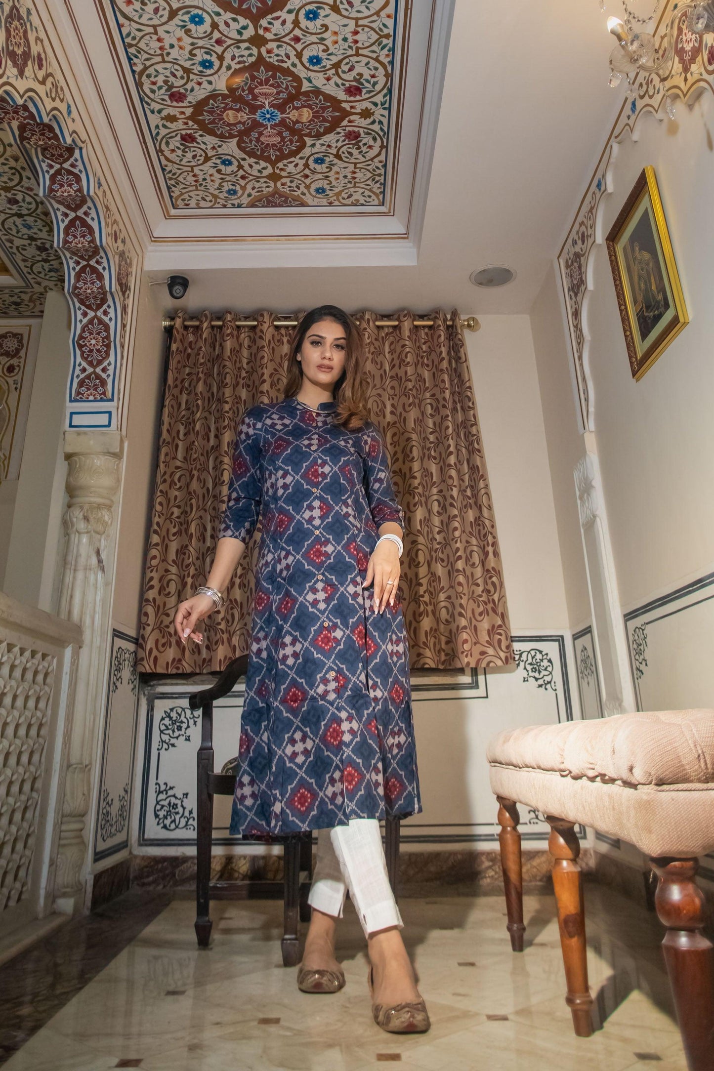 Divena A-Line Printed Rayon Kurta - divenaworld.com