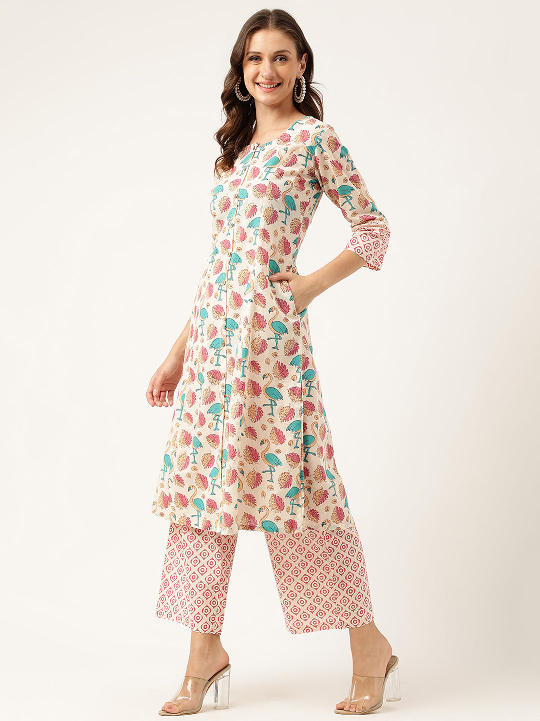 Floral Cotton Kurta with Trouser set