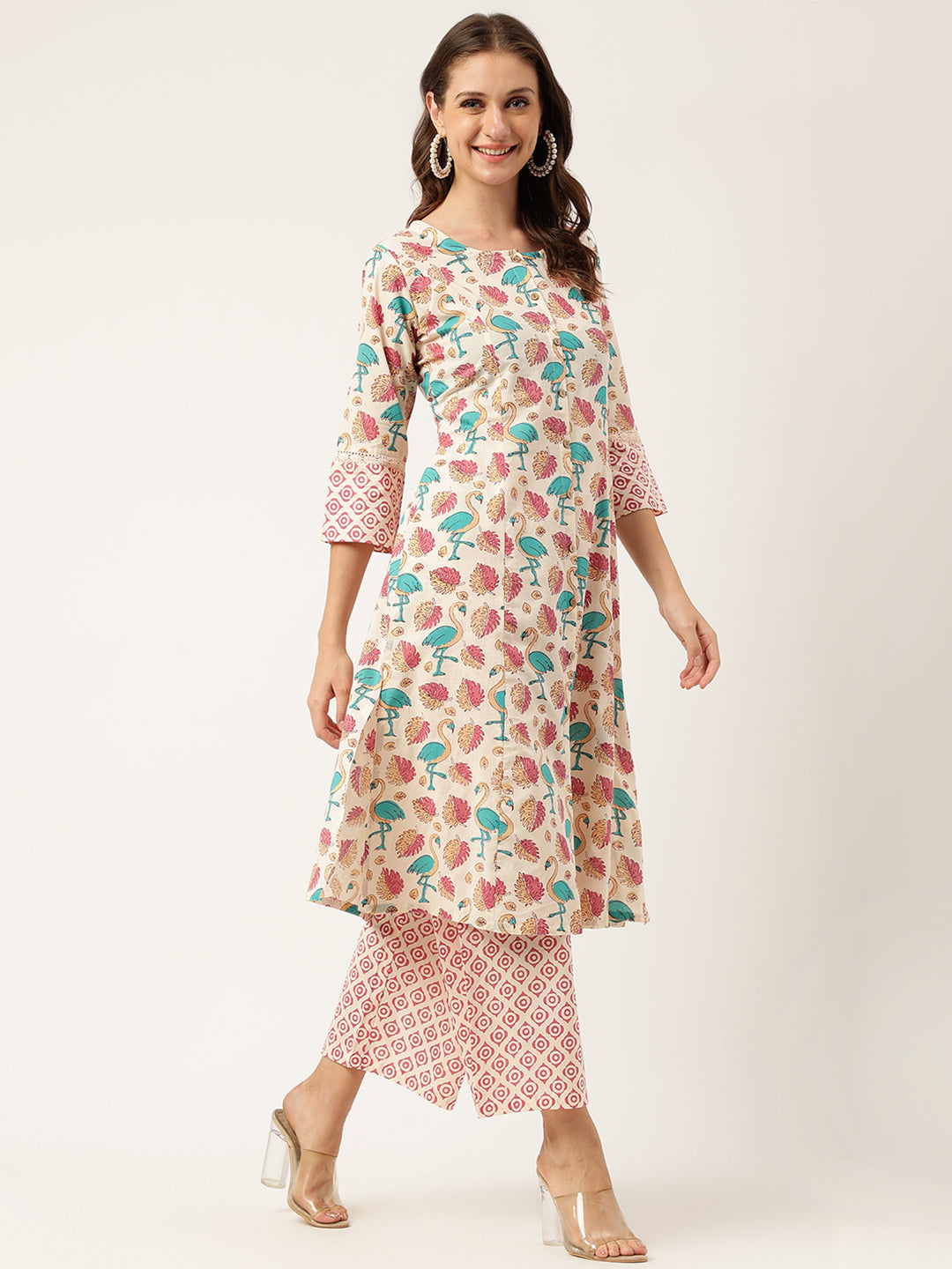 Floral Cotton Kurta with Trouser set